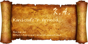 Kanicsár Arnold névjegykártya